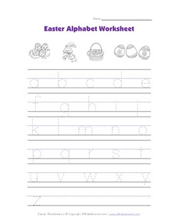 Easter lowercase letters worksheet