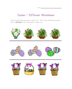 easter worksheet different