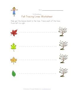 fall tracing lines worksheet