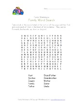 Family Worksheets for Kids | All Kids Network