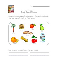 Food Groups Worksheets | All Kids Network