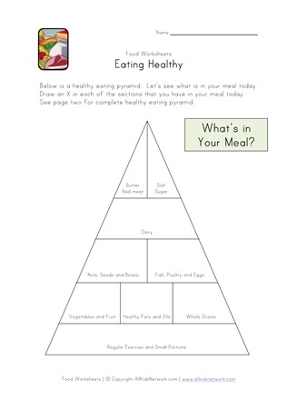 eating healthy food pyramid worksheet  all kids network