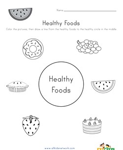 Healthy Food Matching Worksheet 1