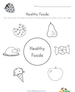 Healthy Food Matching Worksheet 2