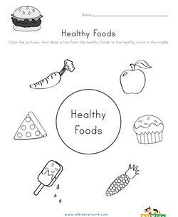 Healthy Food Matching Worksheet 4