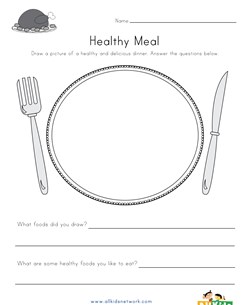 Healthy Meal Draw and Write Worksheet