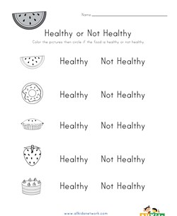 Healthy or Not? Worksheet 1
