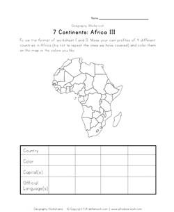 africa continent worksheet 3