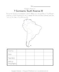 south america continent worksheet 3