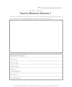 geography country research worksheet