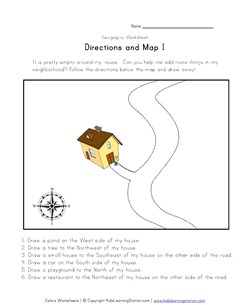 directions and map worksheet