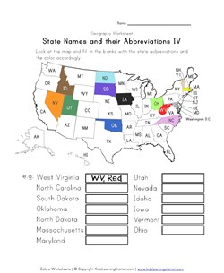 u.s. states worksheet