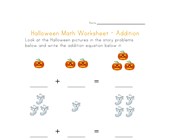 halloween addition worksheet