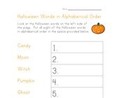 halloween reading worksheets for kindergarten halloween alphabetical worksheet