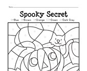 halloween reading worksheets for kindergarten halloween color by shapes