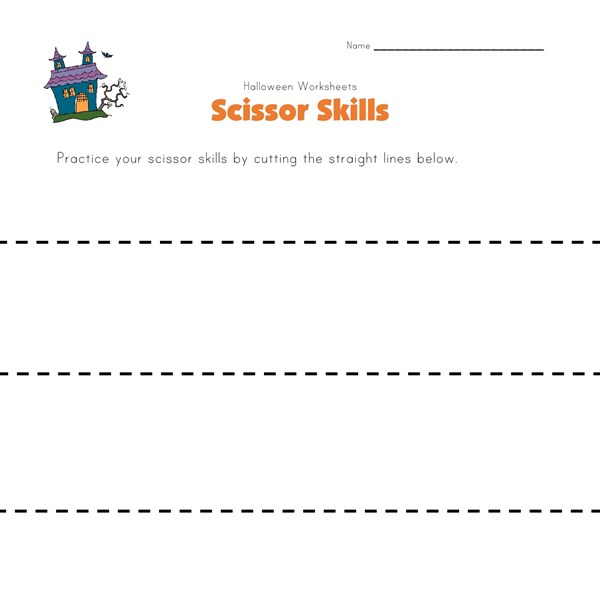 Halloween cutting lines worksheet all kids network