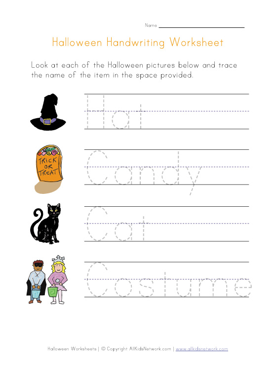 halloween worksheet handwriting - Halloween Kindergarten Worksheets