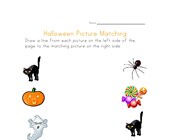 halloween reading worksheets for kindergarten halloween picture match