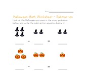 halloween subtraction worksheet