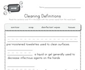 health worksheets kindergarten Cleaning Worksheet