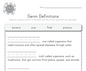 health worksheets kindergarten Germ Worksheet