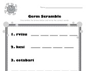 health worksheets kindergarten Germ Word Scramble