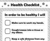 health worksheets kindergarten Health Checklist