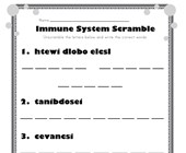 Immune System Word Scramble