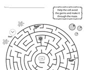 health worksheets kindergarten Printable Germ Maze