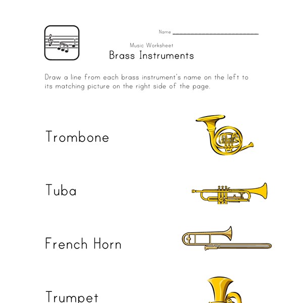 Brass Instruments Worksheet All Kids Network
