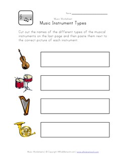 instruments types worksheet
