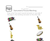 music worksheet for year 1 music picture matching worksheet