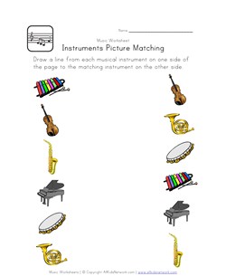 music picture matching worksheet