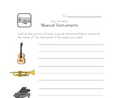 music worksheet for year 1 musical instruments worksheet