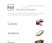 music worksheet for year 1 percussion instruments worksheet