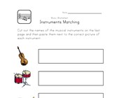 music worksheet for year 1 recognize instruments worksheet
