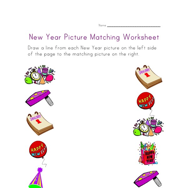 new year preschool new year matching worksheet all network new year preschool new year matching worksheet all network