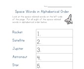 space math worksheet space alphabetical order worksheet