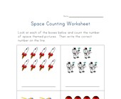 space counting practice worksheet