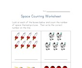 space math worksheet space counting practice worksheet
