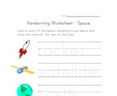 space math worksheet space handwriting worksheet