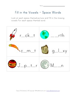 space words missing letters