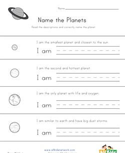 Name the Planets Worksheet