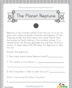 Planet Neptune Worksheet