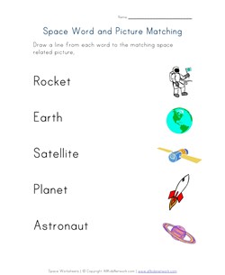 space matching worksheet