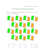 Irish Flags Counting Worksheet (Fourteen)