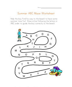 Summer ABC Order Worksheet