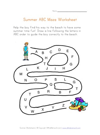 summer abc order worksheet all kids network