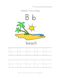 Summer Letter B Worksheet