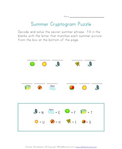 Cryptogram Puzzle Worksheet